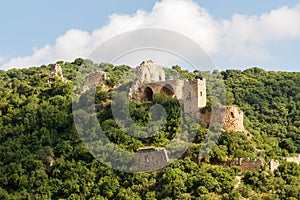 Montfort (Shtarkenberg) is a ruined crusader castle . Israel.