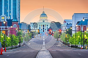 Montgomery, Alabama, USA with the State Capitol at dawn