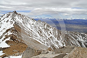 Montgomery Peak as viewed from summit of Boundary Peak in the White Mountains, Nevada