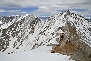Montgomery Peak as viewed from summit of Boundary Peak in the White Mountains, Nevada