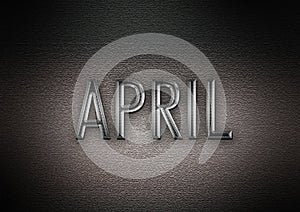 Month of April metallic text graphic for headers and titles