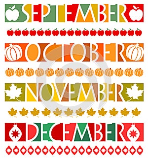 Month Banners and Borders/eps photo