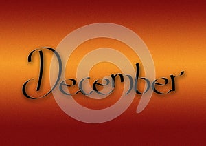 Month of December lettering background