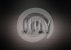 Month of July metallic text graphic for headers and titles