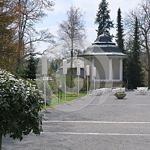 In the month mai in the spa park of bad steben, germany bavaria photo