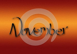 Month of November lettering background