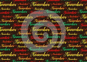 Month of November text pattern wallpaper