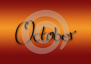 Month of October lettering background