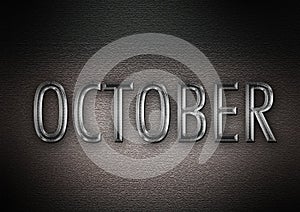 Month of October metallic text graphic for headers and titles