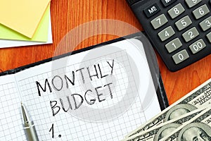 Monthly budget or Home budget are shown using the text