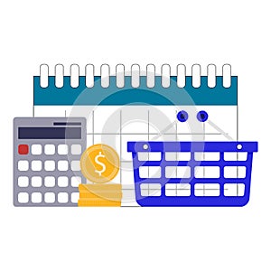 Monthly grocery budget, calculation expenses to buy food