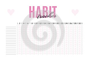 Monthly planer habit tracker