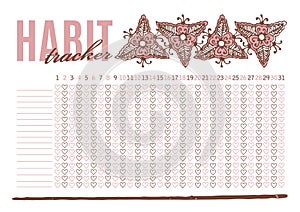 Monthly planer habit tracker