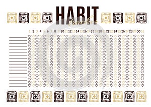 Monthly planer habit tracker