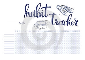 Monthly planner habit tracker blank template photo