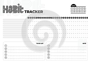 Monthly planner habit tracker blank template