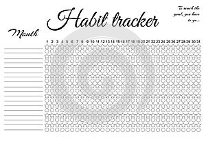Monthly planner habit tracker template vector schedule photo