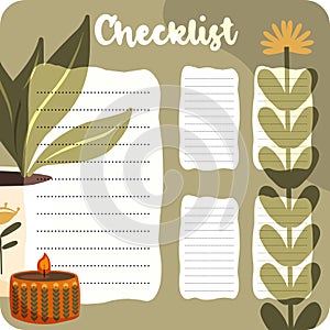 Monthly planner, weekly planner, habit tracker template and example. Template for agenda, schedule, planners, checklists, bullet