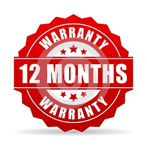 12 months warranty vector icon photo