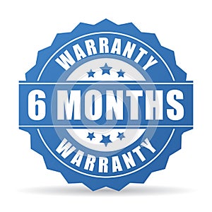 6 months warranty vector icon photo