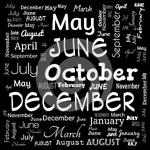months word cloud, word cloud use for banner, painting, motivation, web-page, website background, t-shirt & shirt printing, poster