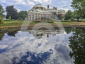 Monticello home, reflecting pool