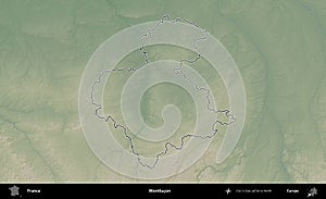 Montlucon outlined, France. Physical