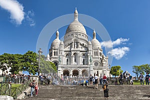 Street life in Montmartre district, Paris.