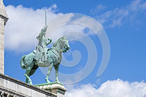 Montmartre basilica, Joan of Arc Jeanne d Arc sculpture photo