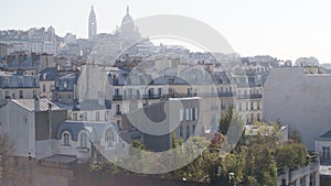 Montmartre, including the Basilica of the SacrÃÂ©-CÃâur. Paris, France