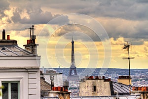 Montmartre skyline in spring