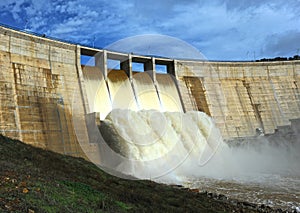 The Dam of Montoro reservoir, Ciudad Real province, Castilla la Mancha, Spain photo