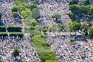 Montparnasse cemetery aerial view