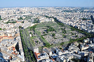 Montparnasse cemetery aerial view