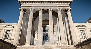 Architectural detail of the courthouse of Montpellier, France