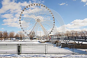 The Montreal big wheel on anice sunny winter day