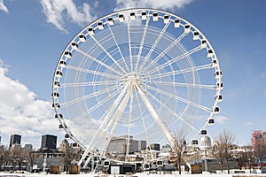 Montreal big wheel on a cold winter in the Old Port