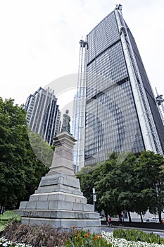 Business skyscrapers in the dowtown of Montreal, Canada photo