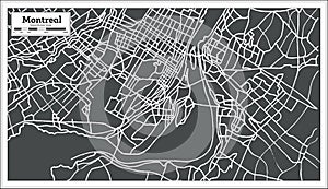 Montreal Canada Map in Retro Style.