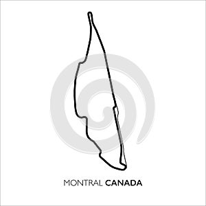 Montreal circuit, Canada. Motorsport race track vector map