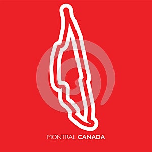 Montreal circuit, Canada. Motorsport race track vector map