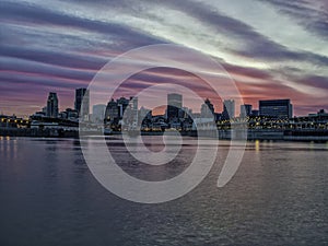 Montreal city night scene