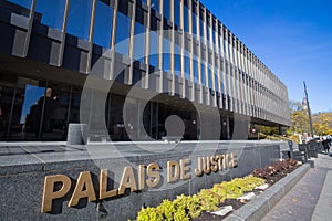 Montreal Courthouse, also known as Palais de Justice, in downtown. It is the main justice court for Montreal and Quebec rulings