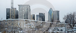 Montreal foggy scene from Lachie canal