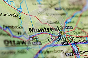Montreal on map photo