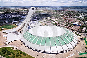Montreal Olympic Stadium and Tower, Aerial View