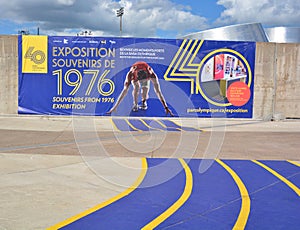 Montreal olympic 40th anniversary expo sign.