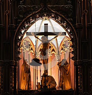 MONTREAL, QUEBEC, CANADA - MAY 21, 2018: Interior Of Notre-Dame De Quebec Basilica-Cathedral; Quebec City, Quebec