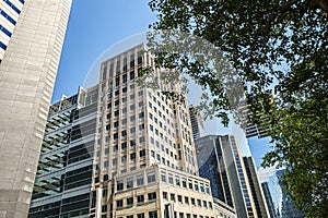 Montreal restored and new buildings on Beaver Hall hill street