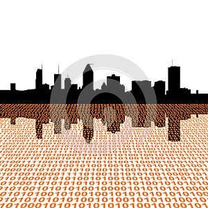 Montreal skyline with binary